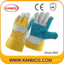 Doble piel de vaca de la mano dividida seguridad industrial mano cuero guantes de trabajo (110151)